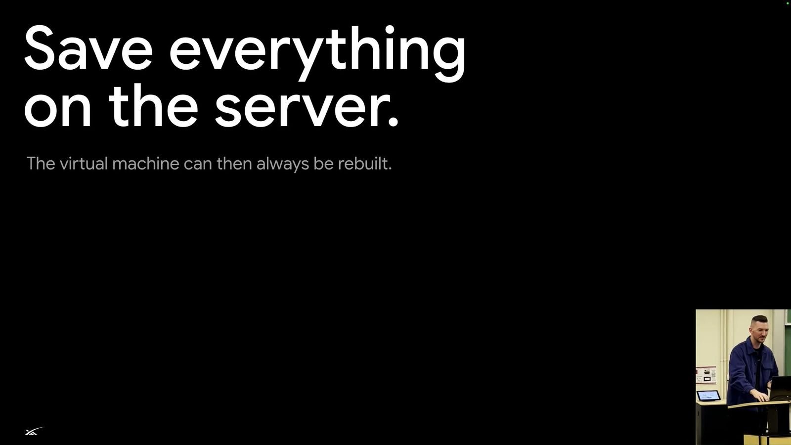 Save everything on the server.