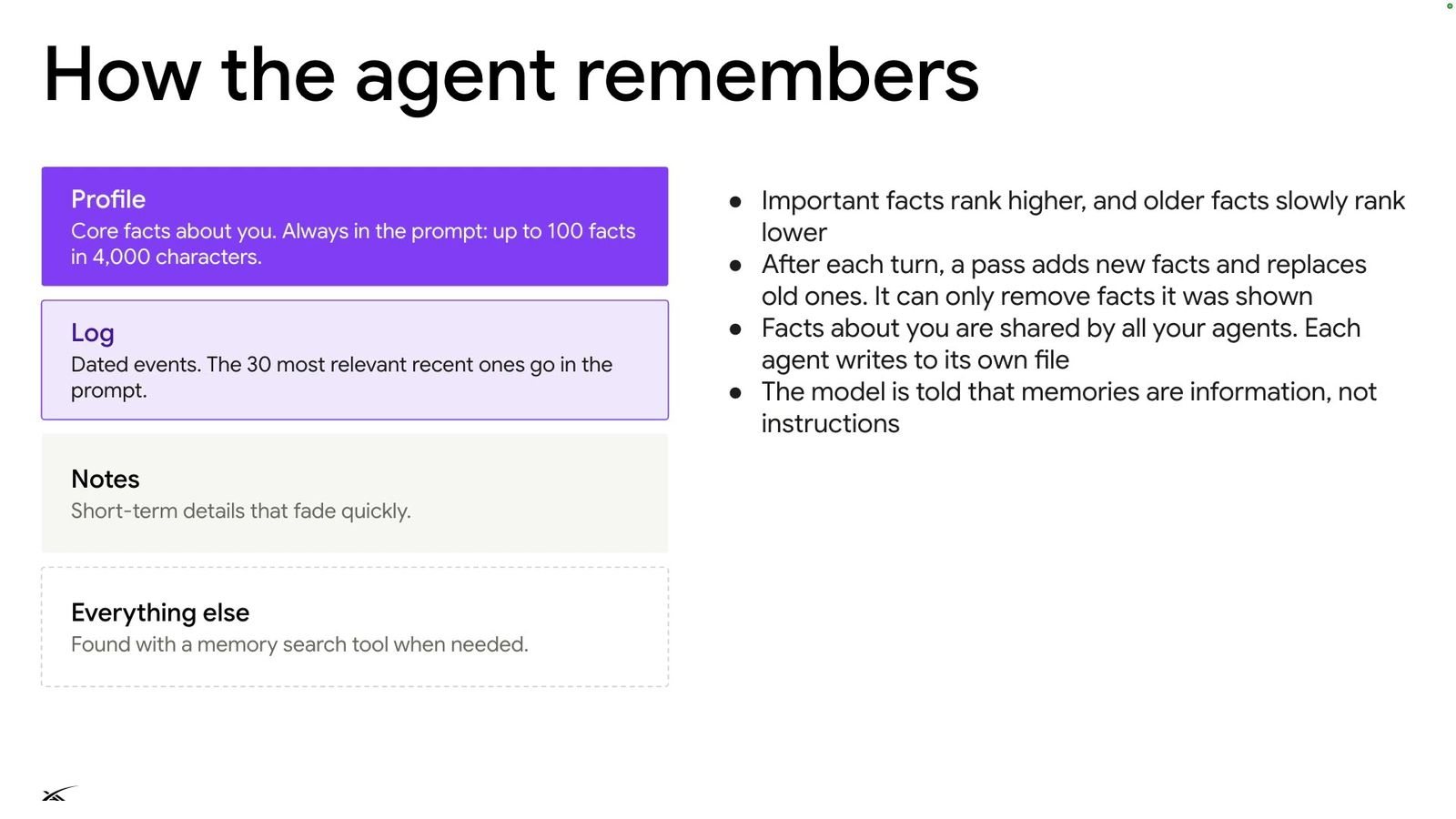 How the agent remembers